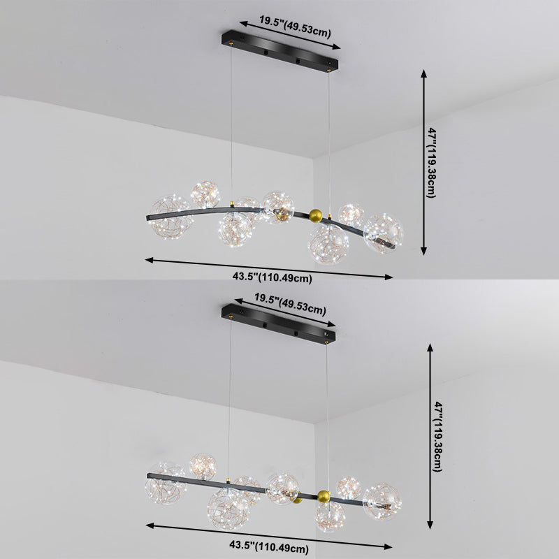 8 Light Globe Chandelier Lighting Modern Island Lighting Metal Island Light Fixture