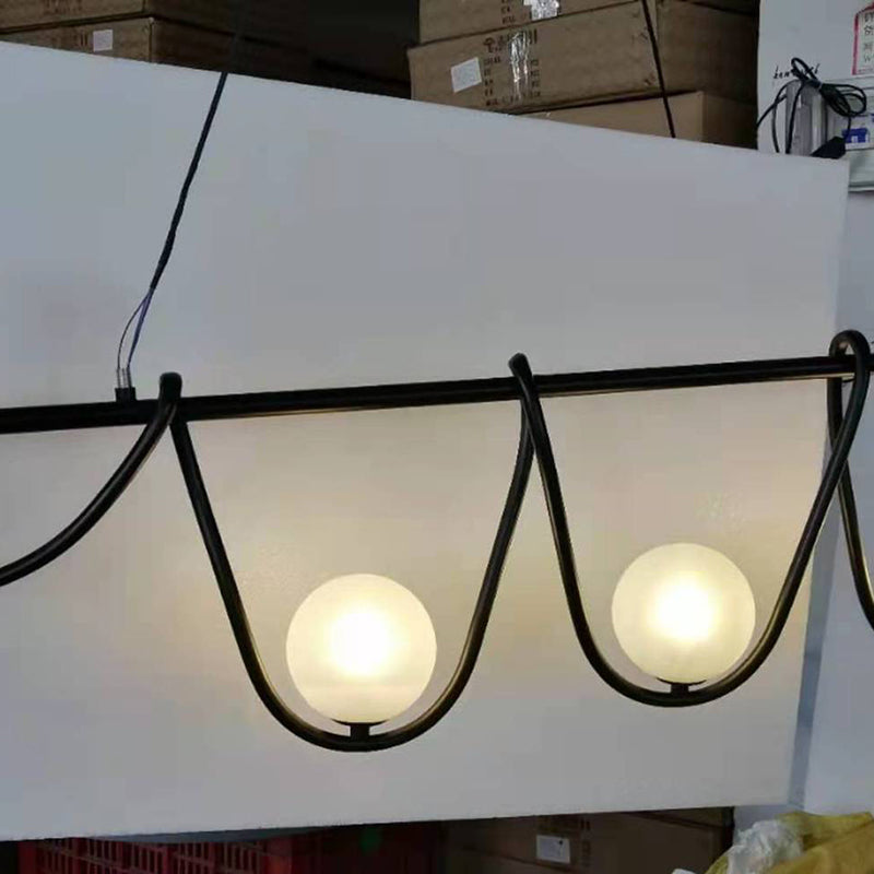 Luci moderne del cilindro del cilindro in globo del lampadario 4 illuminazione in metallo