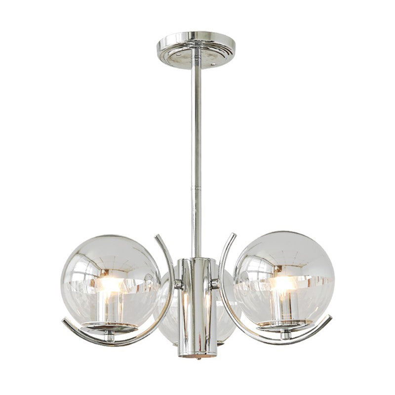 Modern Luxury Globe Pendant Light Wrought Iron Indoor Chandelier with Glass Shade