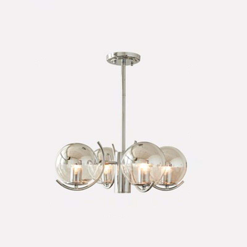 Modern Luxury Globe Pendant Light Wrought Iron Indoor Chandelier with Glass Shade