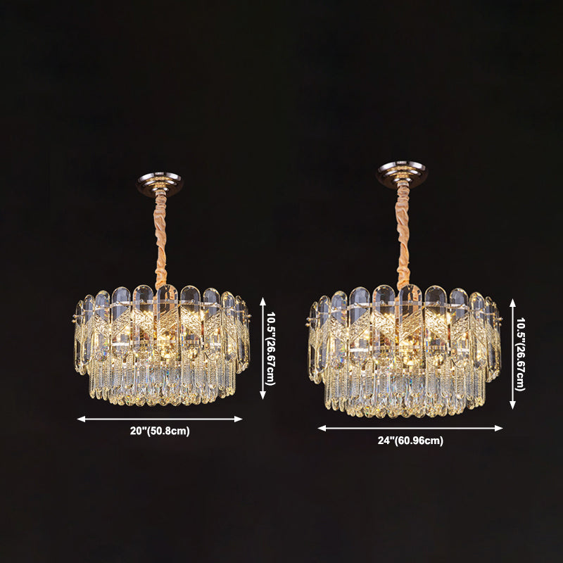 Large Modern Circular Chandelier Crystal Chandelier Lighting Fixtures for Living Room