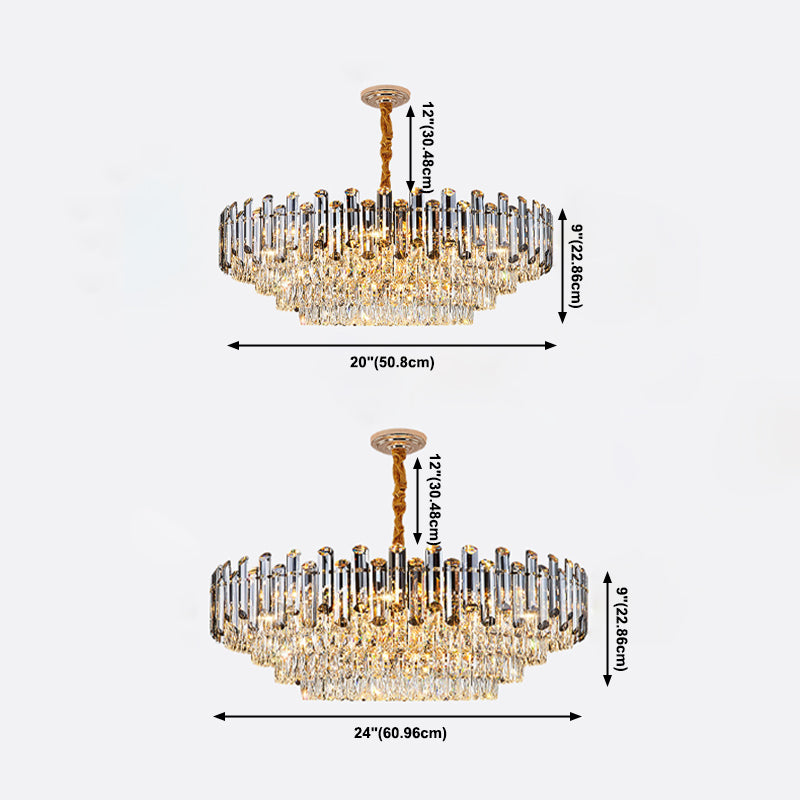 Modern Circular Chandelier Crystal Chandelier Lighting Fixtures For Dining Room