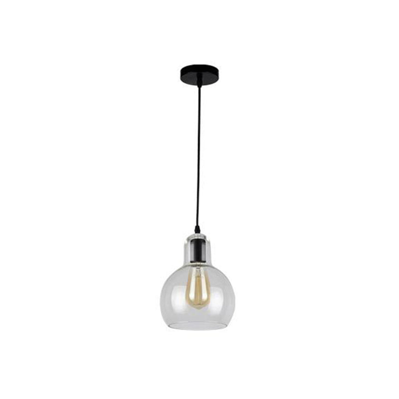 Glass Black Pendant Light in Modern Creative Style Aluminium Globe Hanging Lamp for Interior Spaces