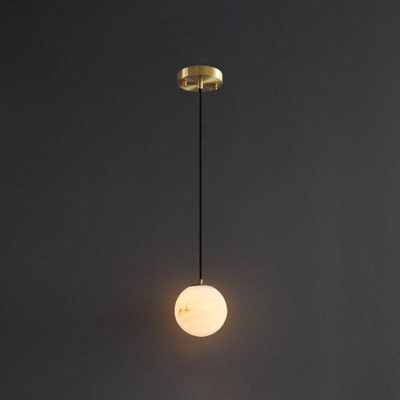 Nordic Brick Shade Pendant Light, Minimalist Marble Hanging Light in White