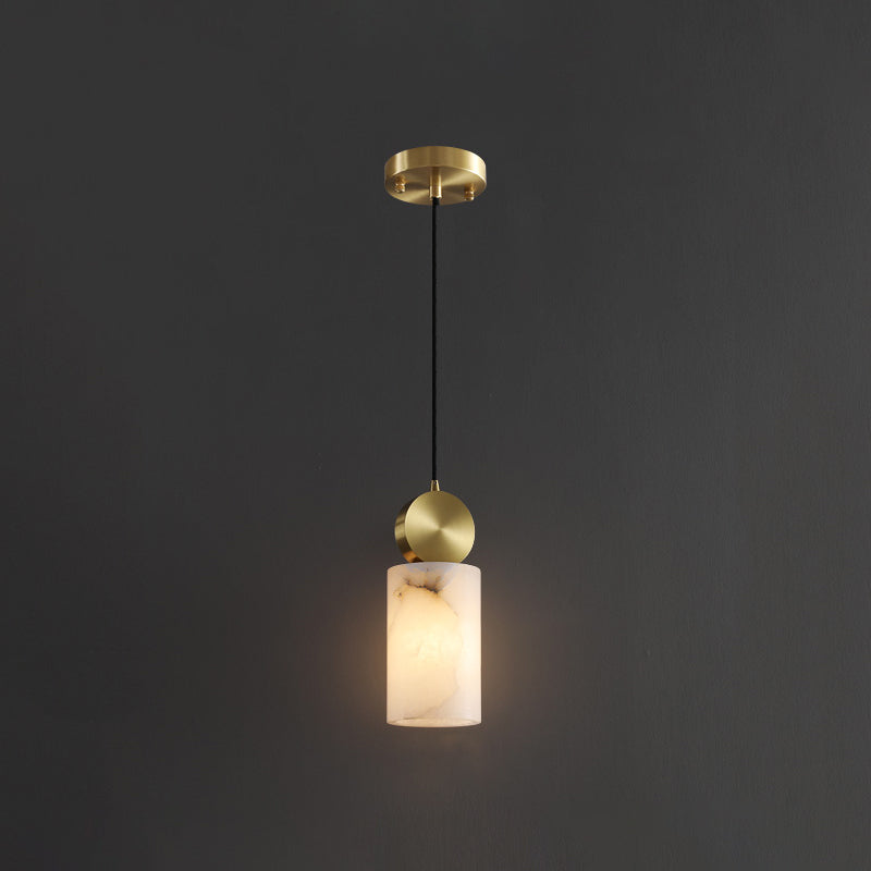 Nordic Brick Shade Pendant Light, Minimalist Marble Hanging Light in White