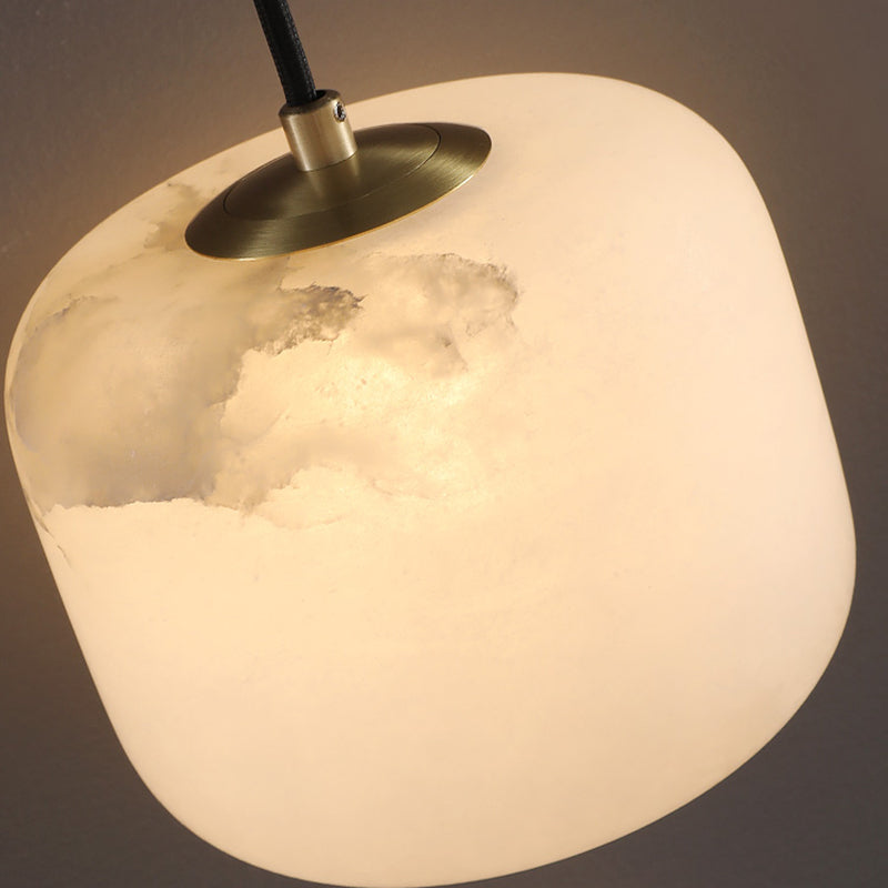 Nordic Brick Shade Pendant Light, Minimalist Marble Hanging Light in White