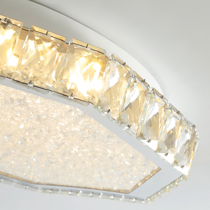 LED Flush Light Contemporary Transparent Crystal Bedroom Flush Ceiling Lamp