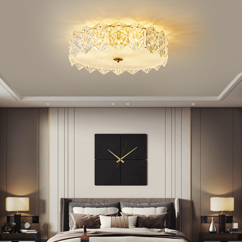 Lustre de salon en cristal encastré transparent moderne