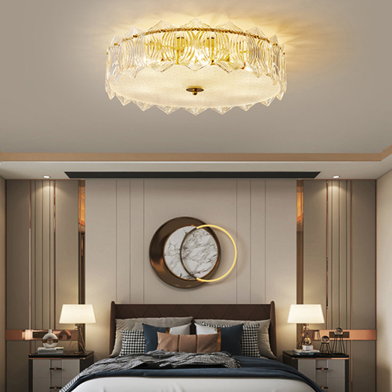 Lustre de salon en cristal encastré transparent moderne