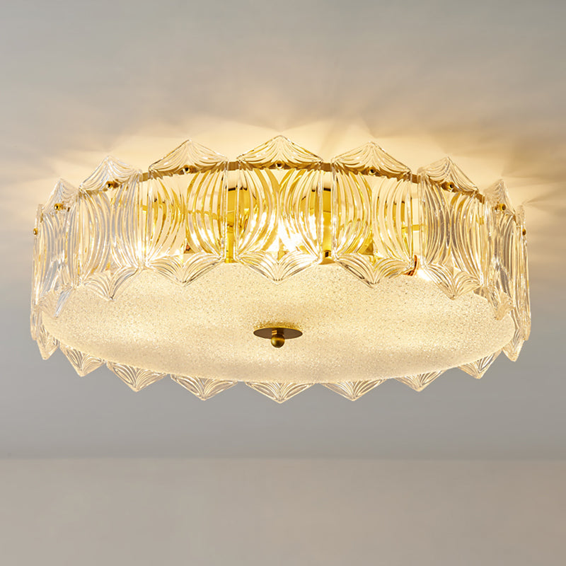 Lustre de salon en cristal encastré transparent moderne