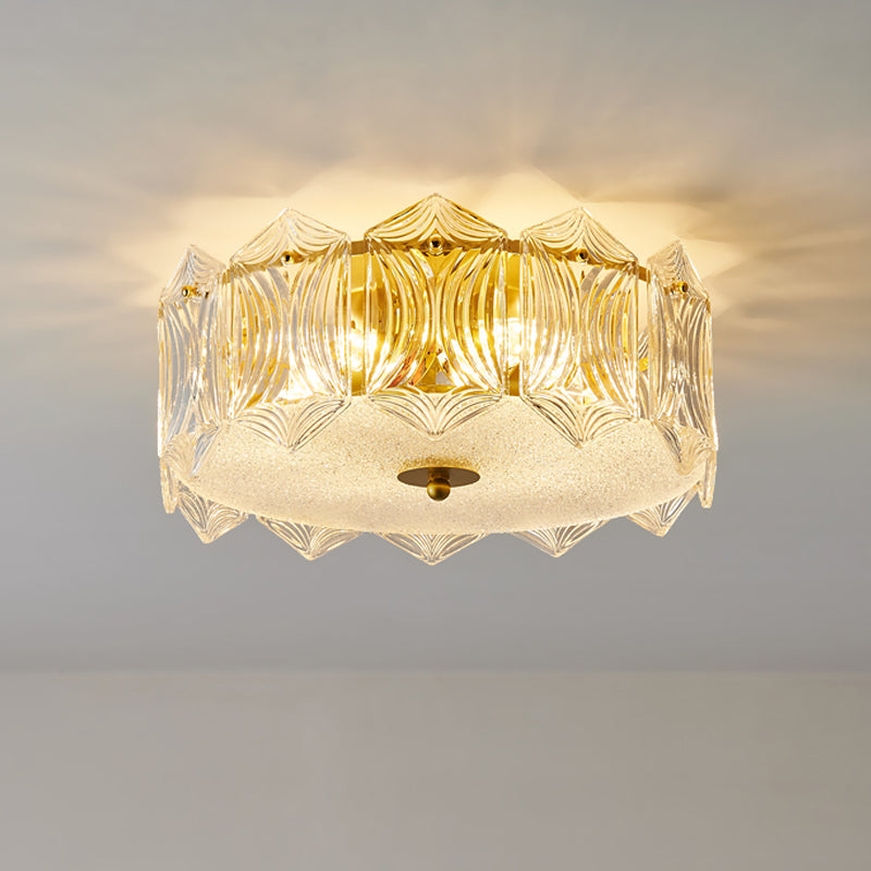 Lustre de salon en cristal encastré transparent moderne