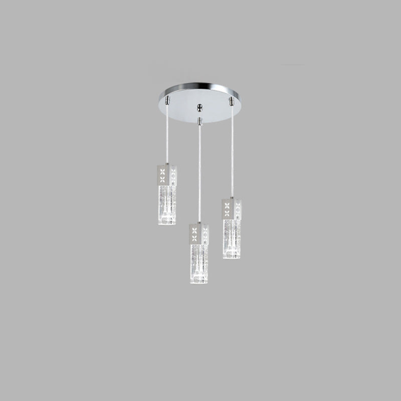 Lineaire hangende verlichtingsarmaturen Moderne 3-lichts heldere suspensielamp met kristalschaduw