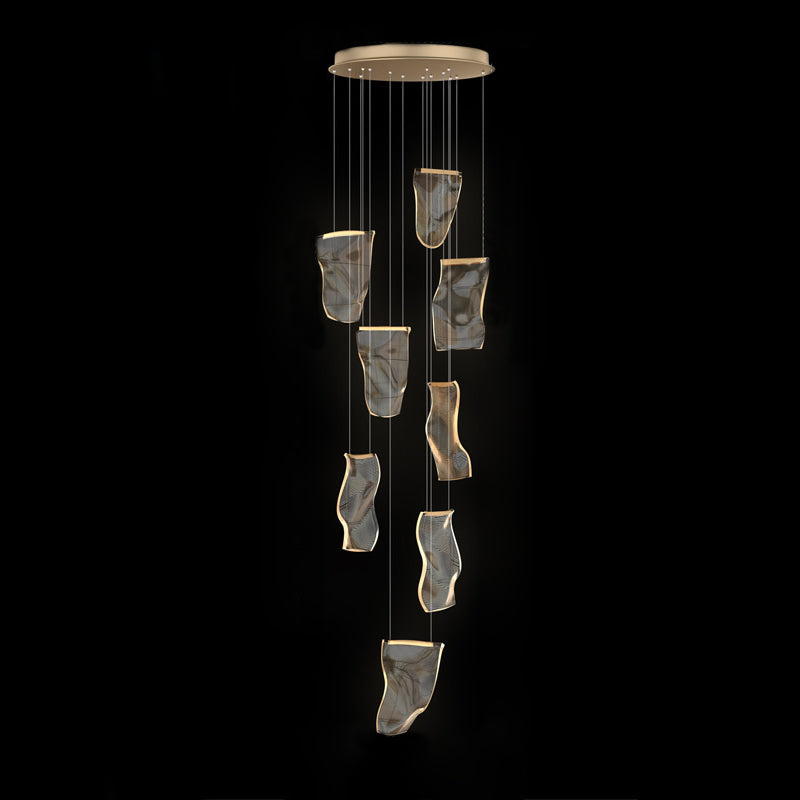 Paper Hanging Light Fixtures Modern Simple Acrylic Ceiling Pendant for Stairwell