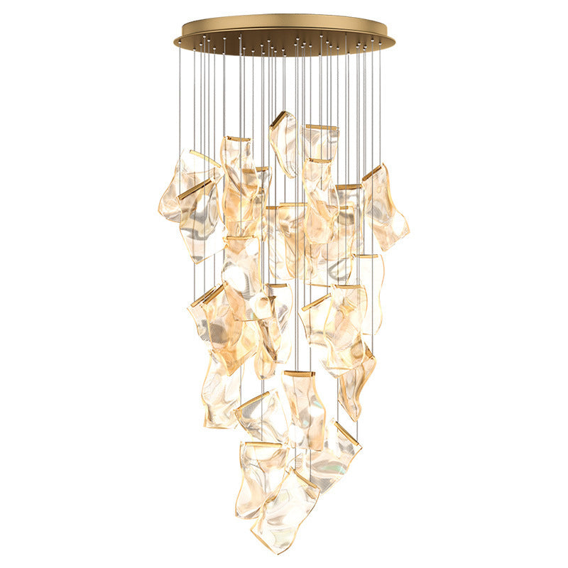 Paper Hanging Light Fixtures Modern Simple Acrylic Ceiling Pendant for Stairwell