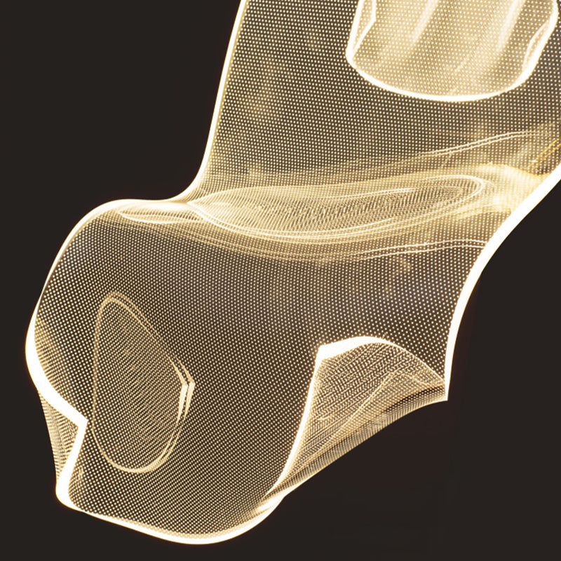 Paper Hanging Light Fixtures Modern Simple Acrylic Ceiling Pendant for Stairwell