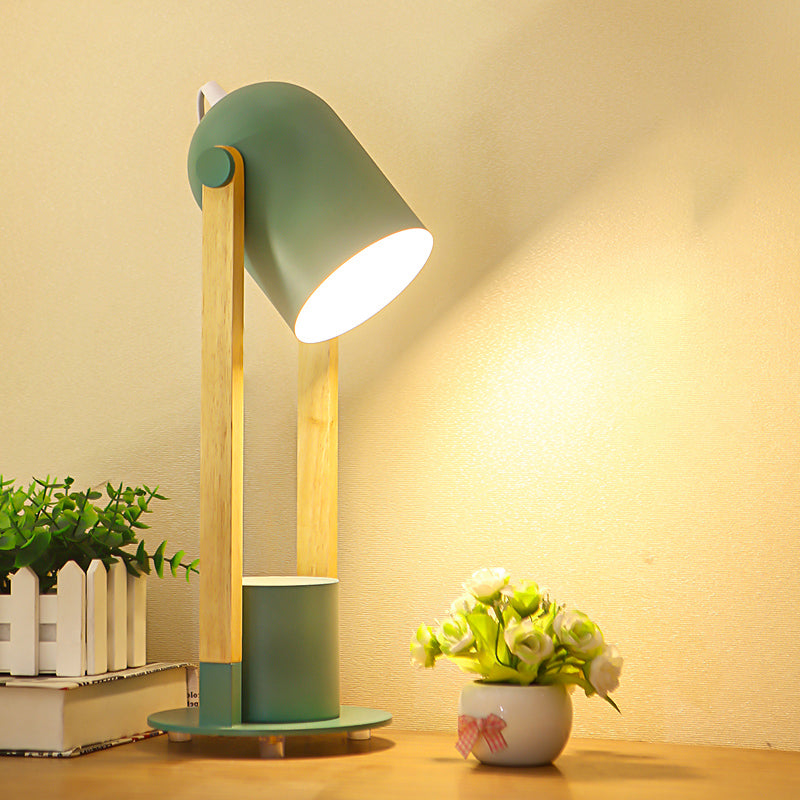 Macaron Simplicity Bell Lampada da tavolo Lampada metallizzata per camera da letto con supporto a penna