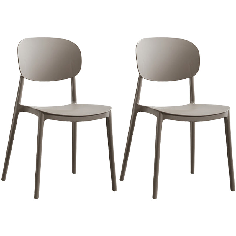 Plastic Scandinavian Dining Room Chair Matte Finish Open Back Dining Side Chair