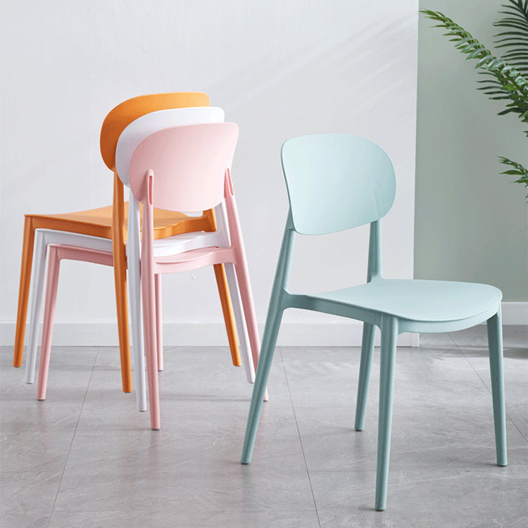 Plastic Scandinavian Dining Room Chair Matte Finish Open Back Dining Side Chair