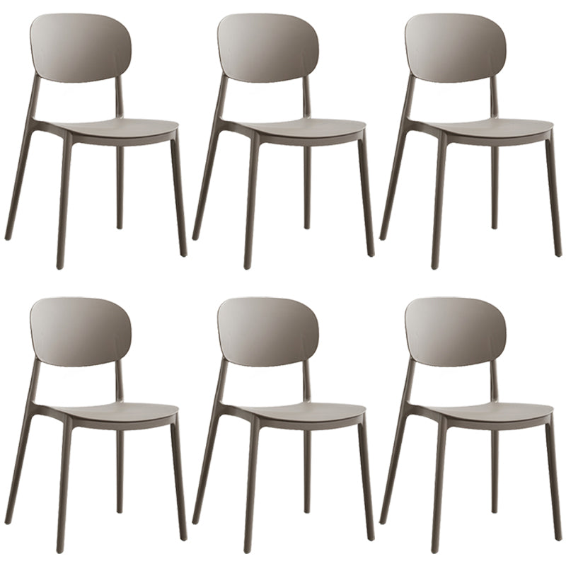 Plastic Scandinavian Dining Room Chair Matte Finish Open Back Dining Side Chair