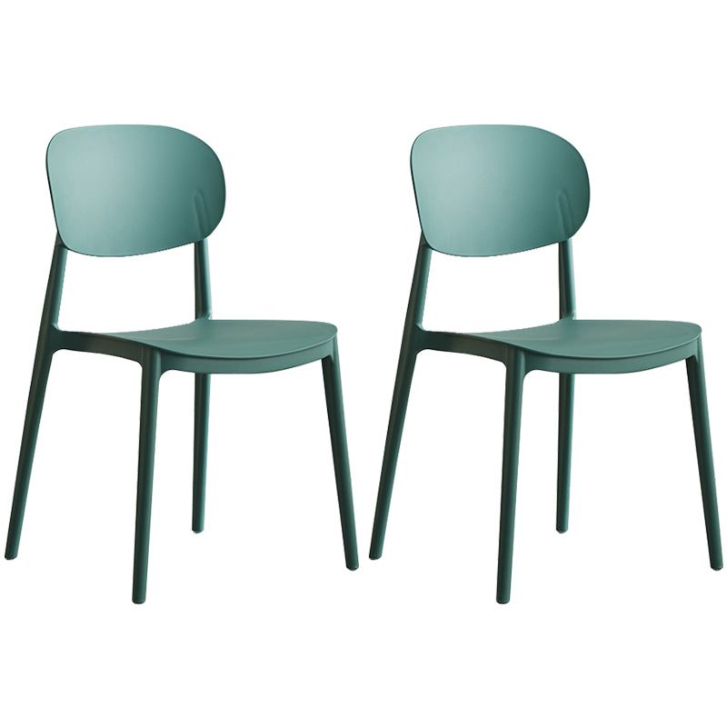 Plastic Scandinavian Dining Room Chair Matte Finish Open Back Dining Side Chair
