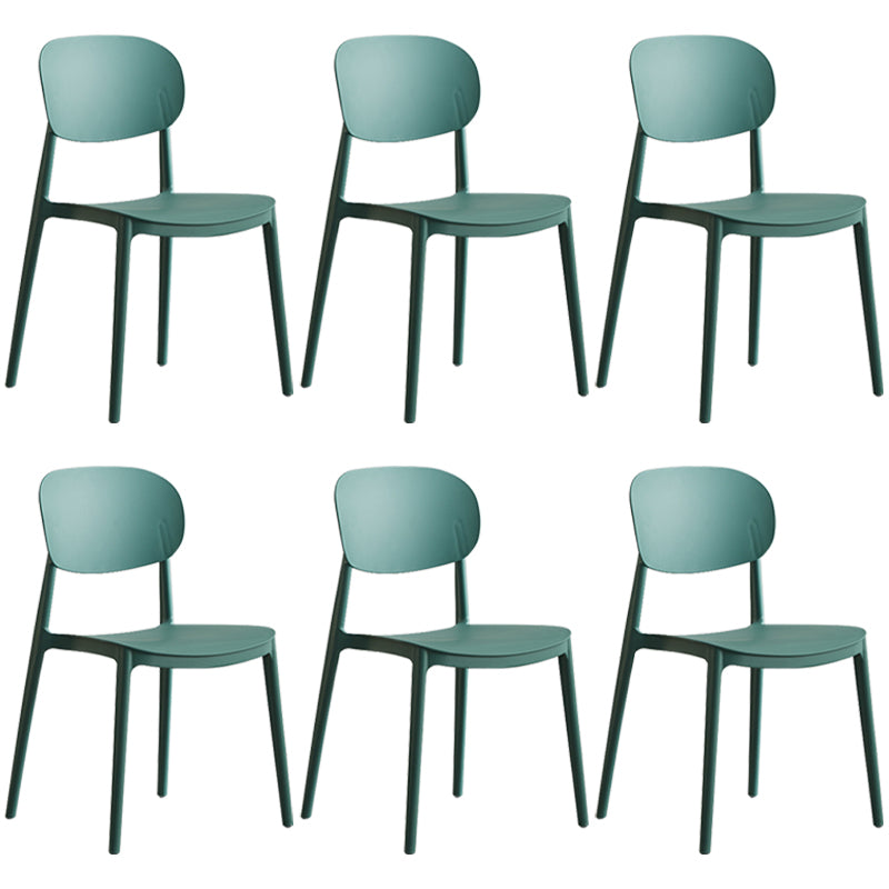 Plastic Scandinavian Dining Room Chair Matte Finish Open Back Dining Side Chair
