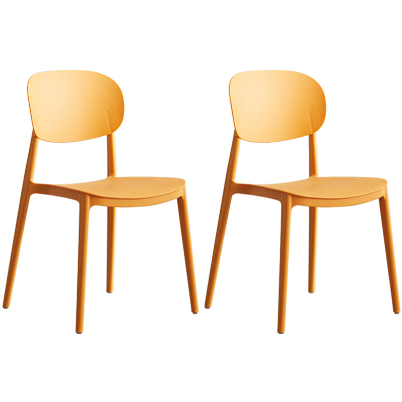 Plastic Scandinavian Dining Room Chair Matte Finish Open Back Dining Side Chair