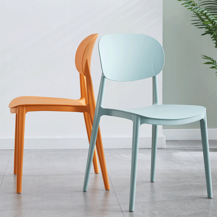 Plastic Scandinavian Dining Room Chair Matte Finish Open Back Dining Side Chair