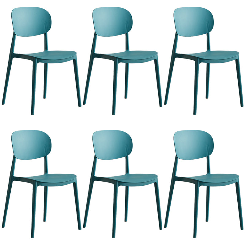 Plastic Scandinavian Dining Room Chair Matte Finish Open Back Dining Side Chair