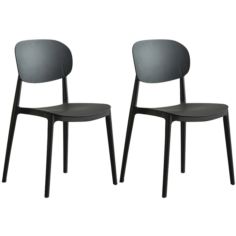 Plastic Scandinavian Dining Room Chair Matte Finish Open Back Dining Side Chair