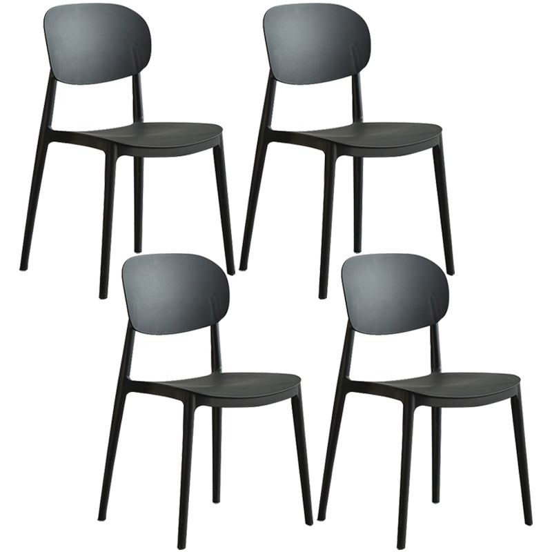 Plastic Scandinavian Dining Room Chair Matte Finish Open Back Dining Side Chair
