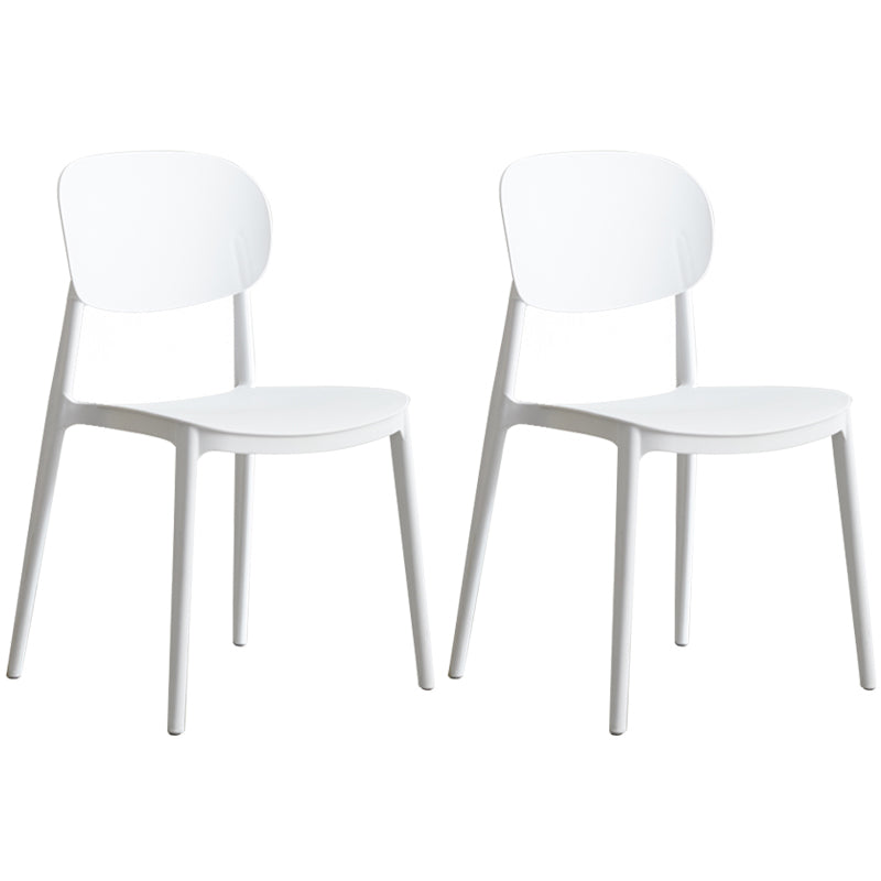 Plastic Scandinavian Dining Room Chair Matte Finish Open Back Dining Side Chair
