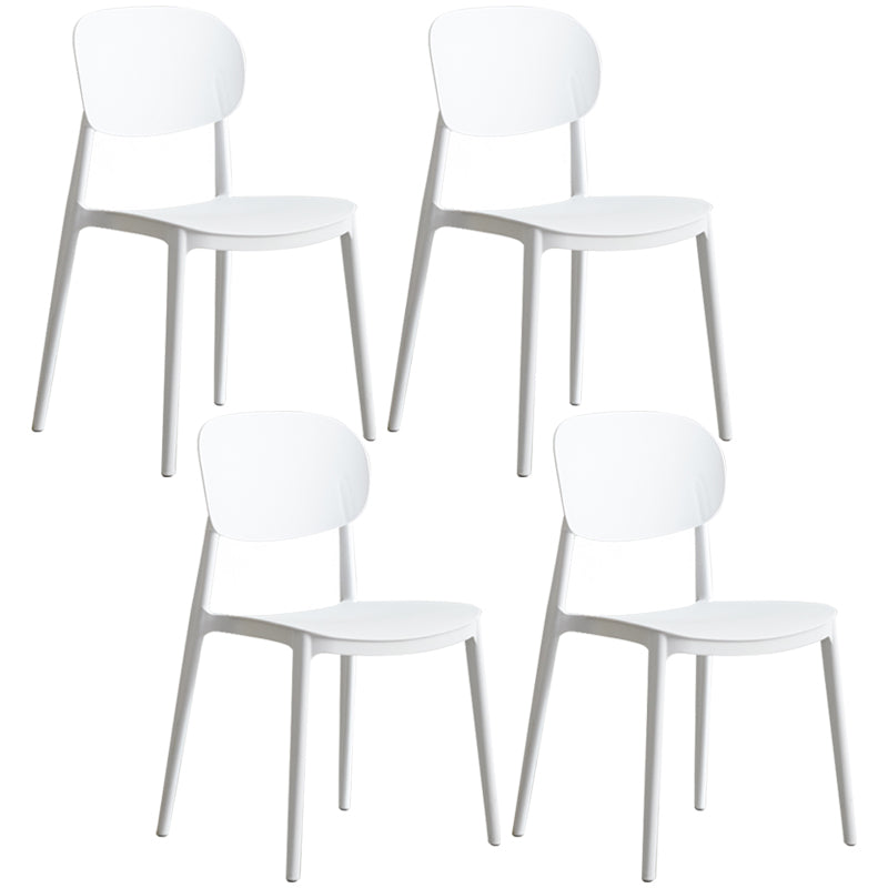 Plastic Scandinavian Dining Room Chair Matte Finish Open Back Dining Side Chair