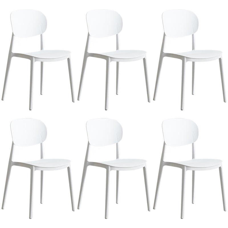 Plastic Scandinavian Dining Room Chair Matte Finish Open Back Dining Side Chair