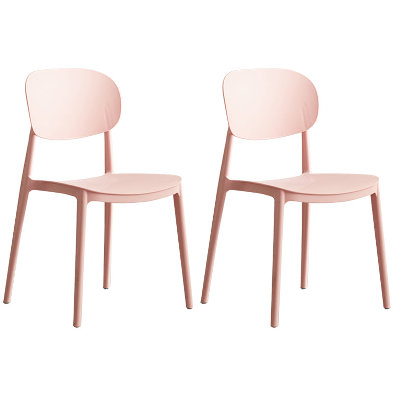 Plastic Scandinavian Dining Room Chair Matte Finish Open Back Dining Side Chair