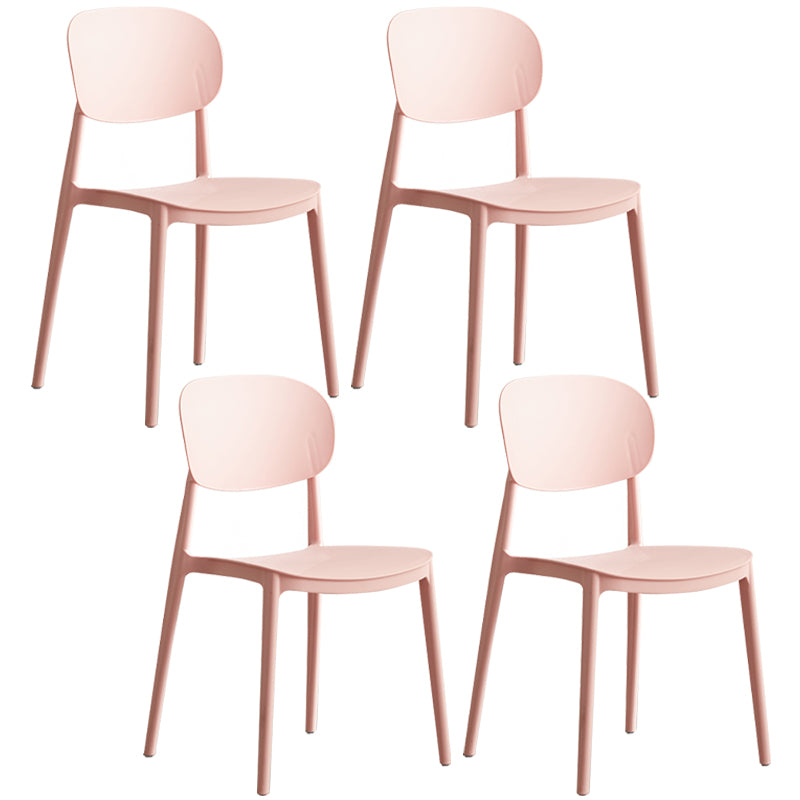Plastic Scandinavian Dining Room Chair Matte Finish Open Back Dining Side Chair