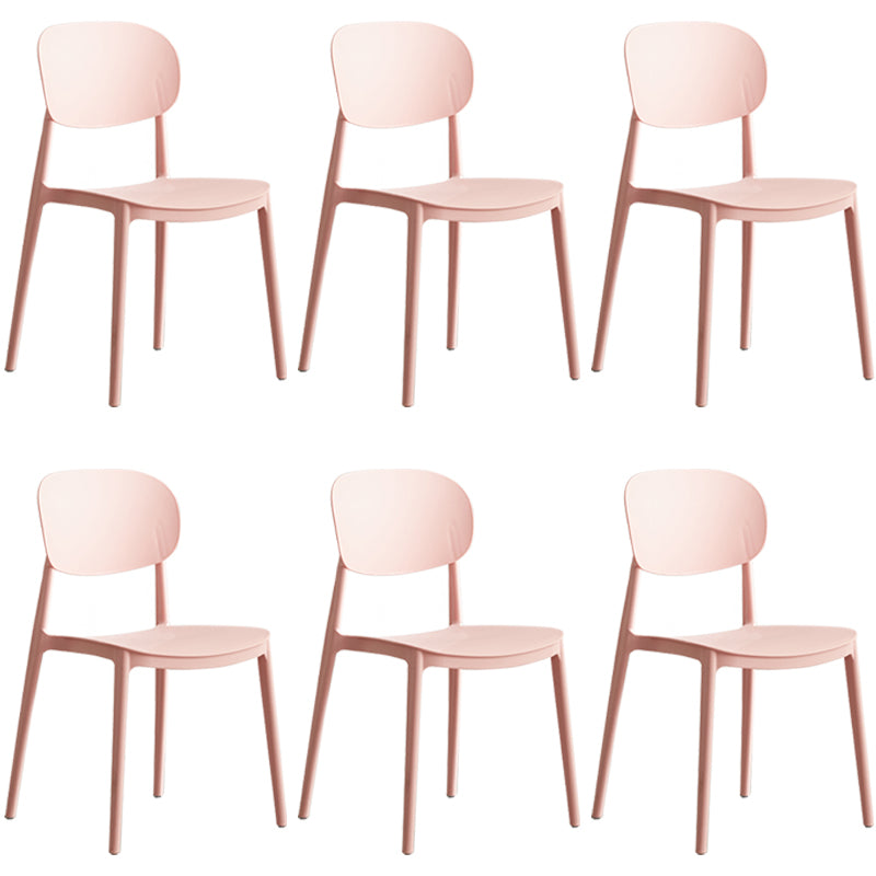 Plastic Scandinavian Dining Room Chair Matte Finish Open Back Dining Side Chair