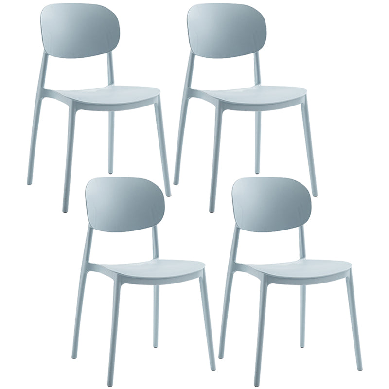 Plastic Scandinavian Dining Room Chair Matte Finish Open Back Dining Side Chair