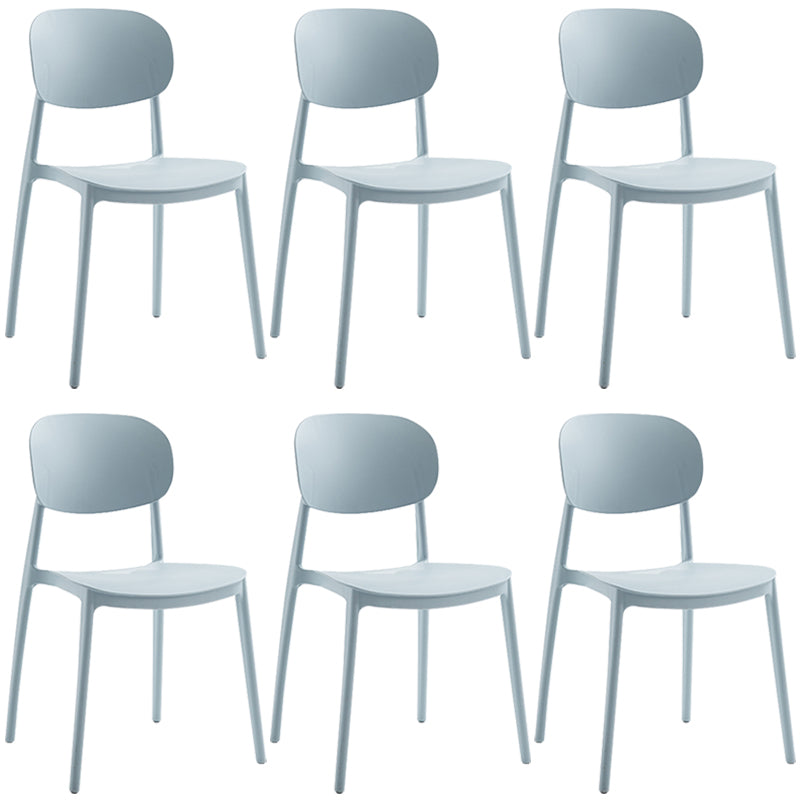 Plastic Scandinavian Dining Room Chair Matte Finish Open Back Dining Side Chair