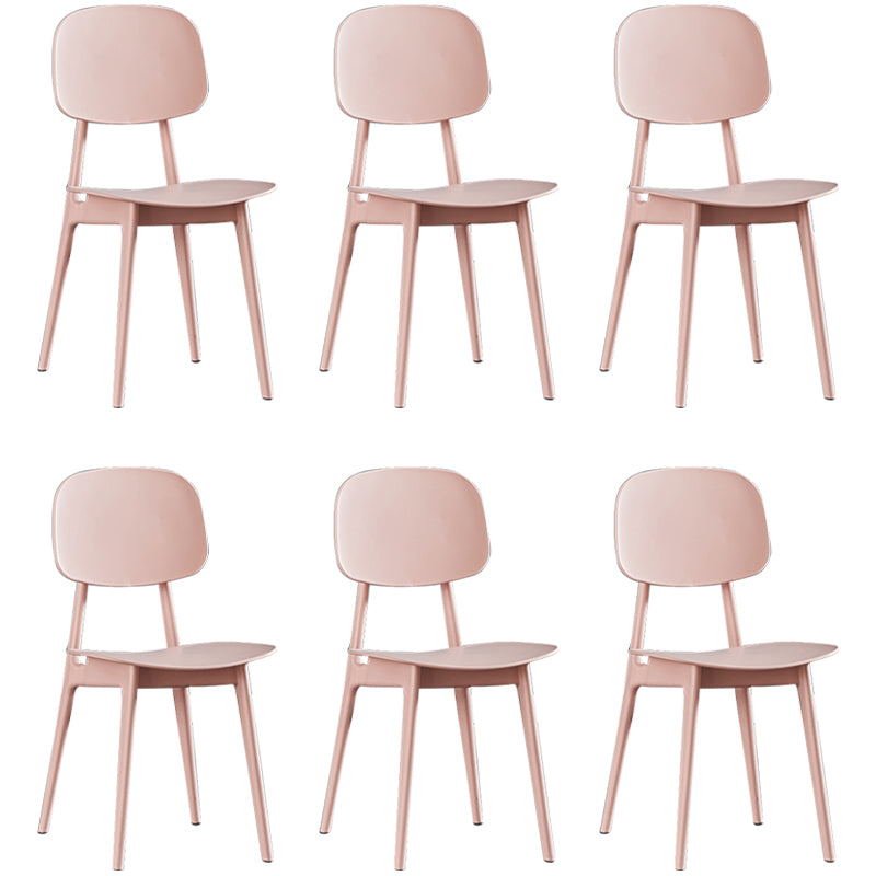 Plastic Scandinavian Dining Room Chair Matte Finish Open Back Dining Side Chair