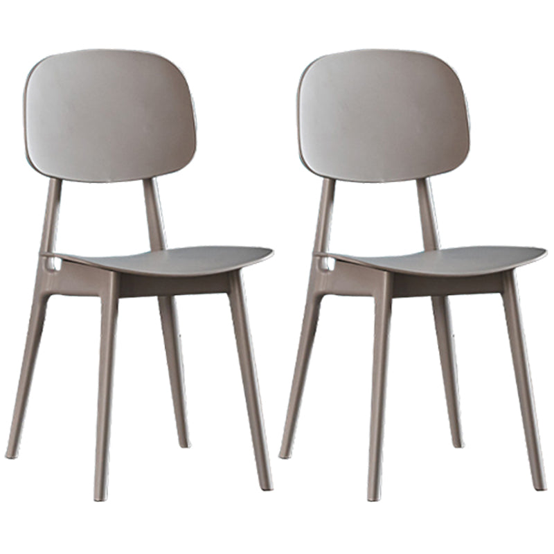 Plastic Scandinavian Dining Room Chair Matte Finish Open Back Dining Side Chair