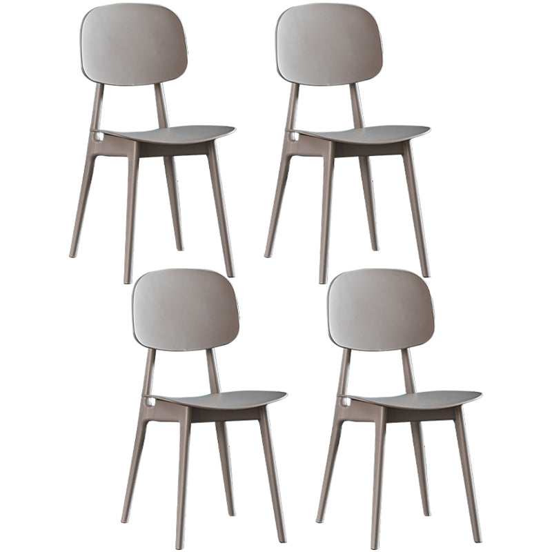 Plastic Scandinavian Dining Room Chair Matte Finish Open Back Dining Side Chair