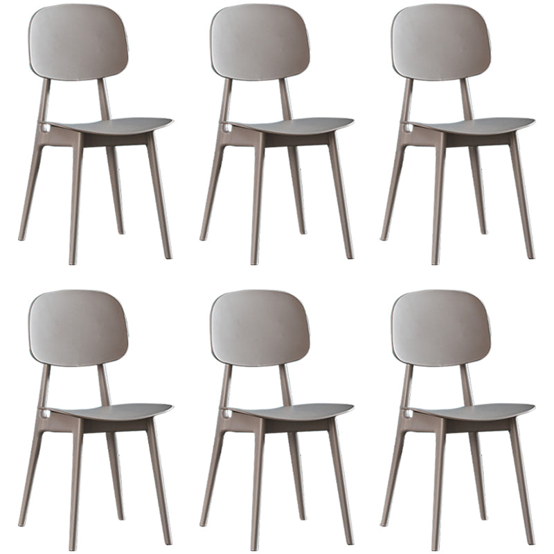 Plastic Scandinavian Dining Room Chair Matte Finish Open Back Dining Side Chair