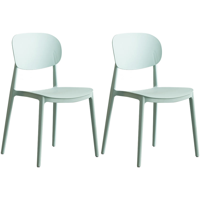 Plastic Scandinavian Dining Room Chair Matte Finish Open Back Dining Side Chair