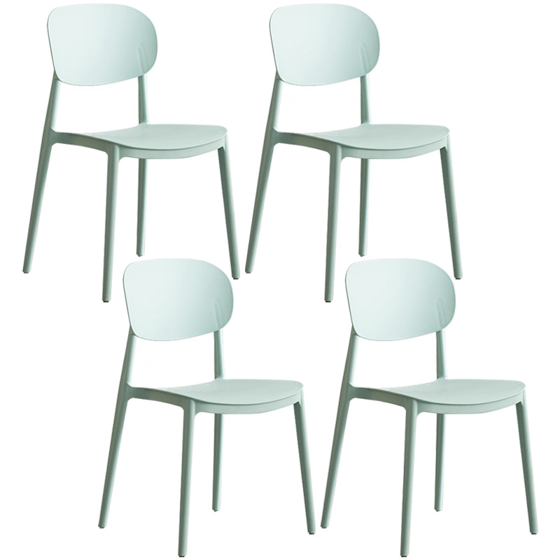 Plastic Scandinavian Dining Room Chair Matte Finish Open Back Dining Side Chair