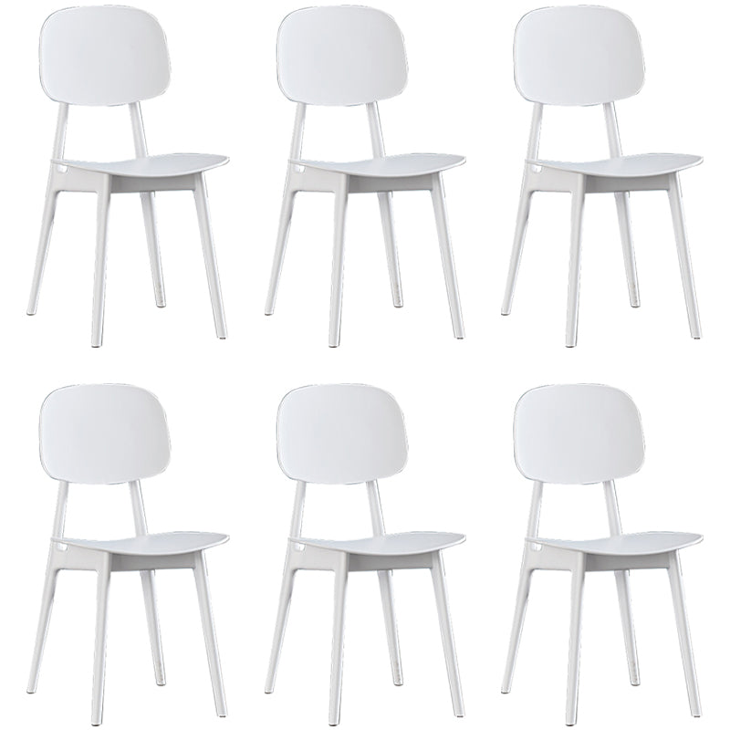 Plastic Scandinavian Dining Room Chair Matte Finish Open Back Dining Side Chair