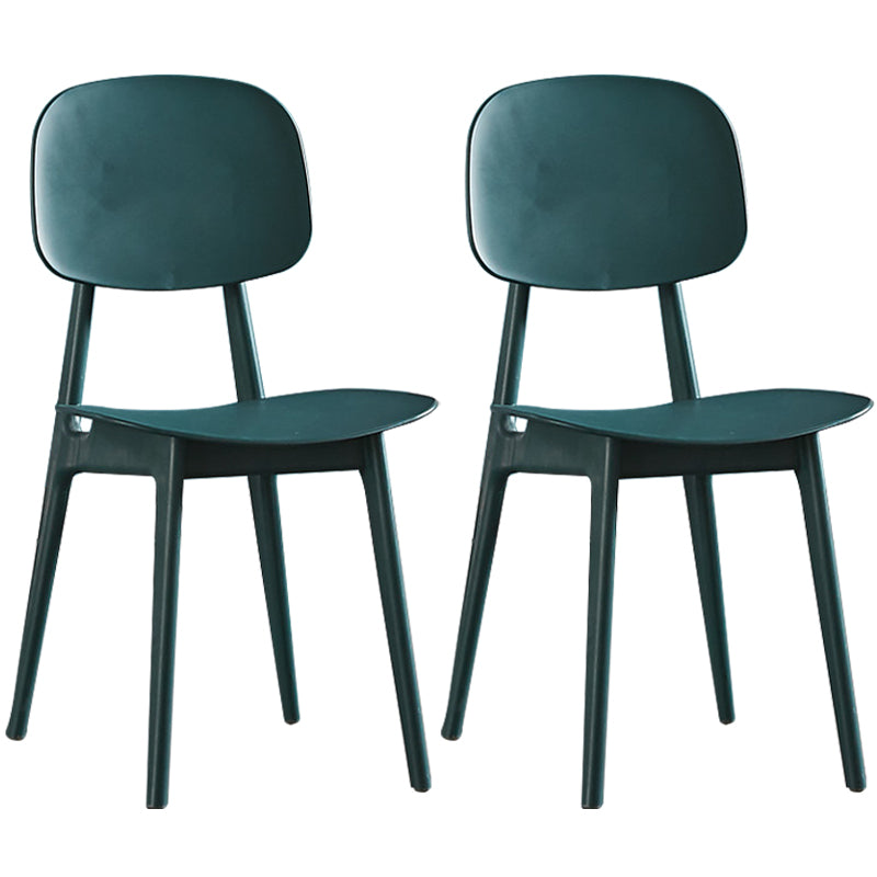 Plastic Scandinavian Dining Room Chair Matte Finish Open Back Dining Side Chair
