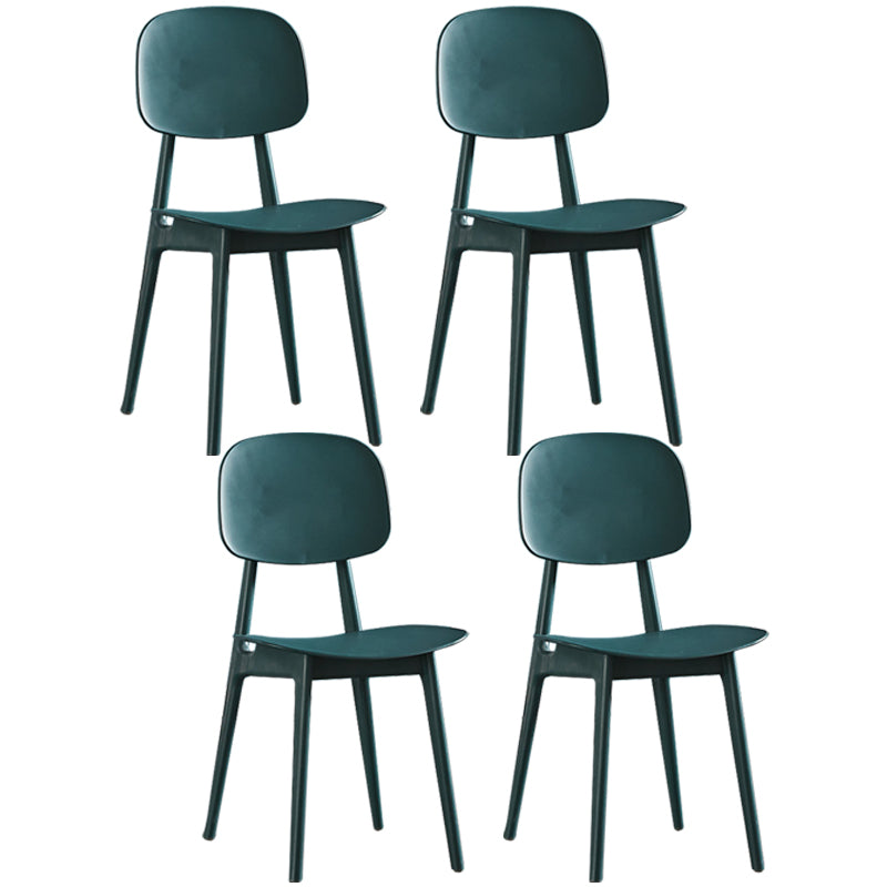 Plastic Scandinavian Dining Room Chair Matte Finish Open Back Dining Side Chair