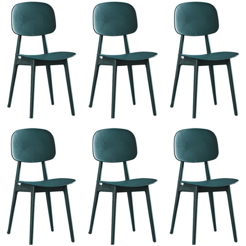 Plastic Scandinavian Dining Room Chair Matte Finish Open Back Dining Side Chair