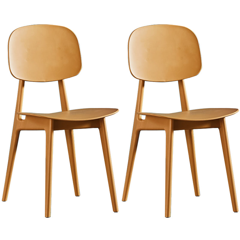 Plastic Scandinavian Dining Room Chair Matte Finish Open Back Dining Side Chair
