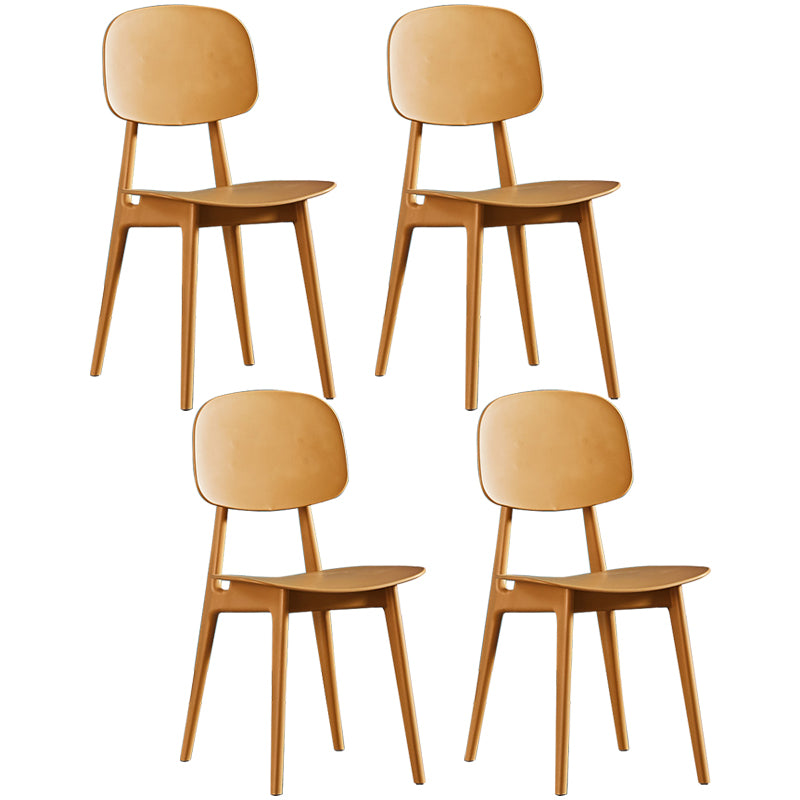 Plastic Scandinavian Dining Room Chair Matte Finish Open Back Dining Side Chair